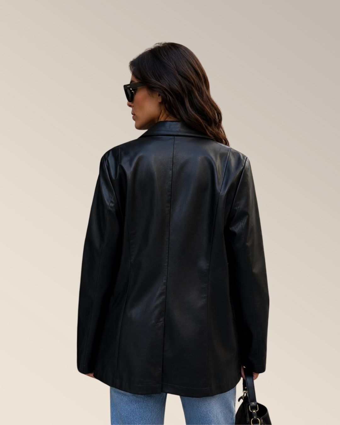 Blazer de vinipiel negro