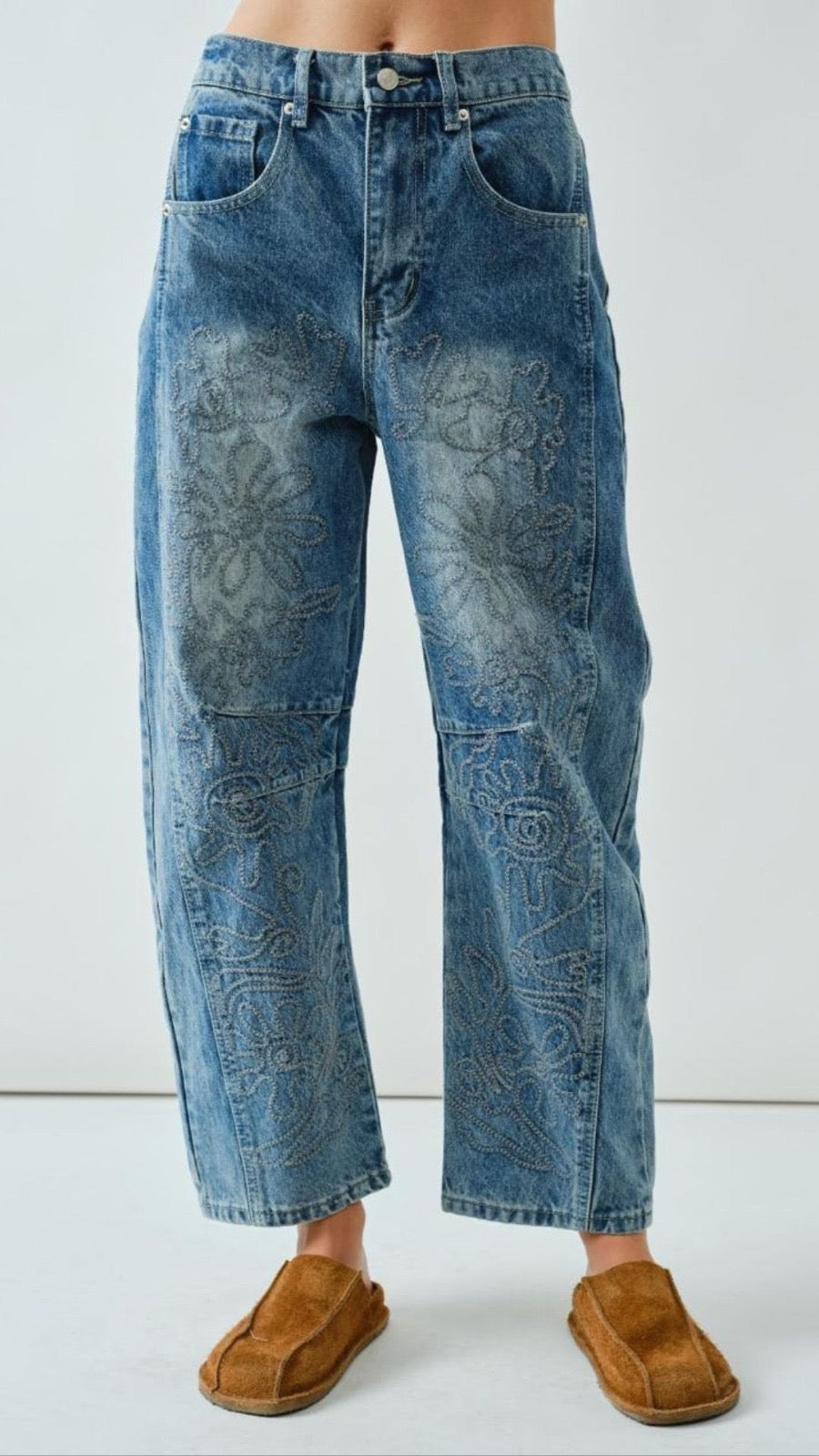 Pantalón de mezclilla de tiro medio-alto