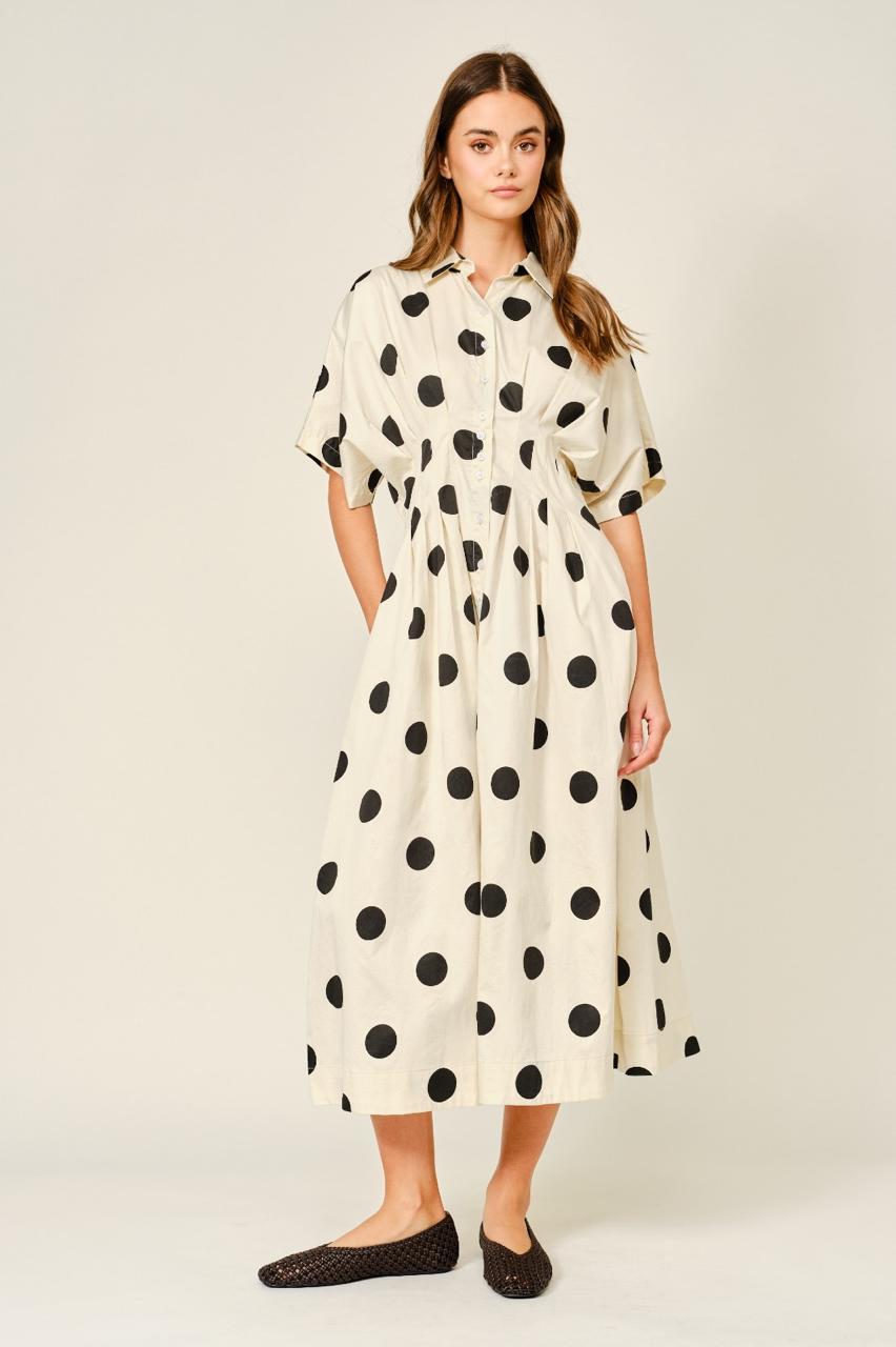 Vestido midi estampado dots