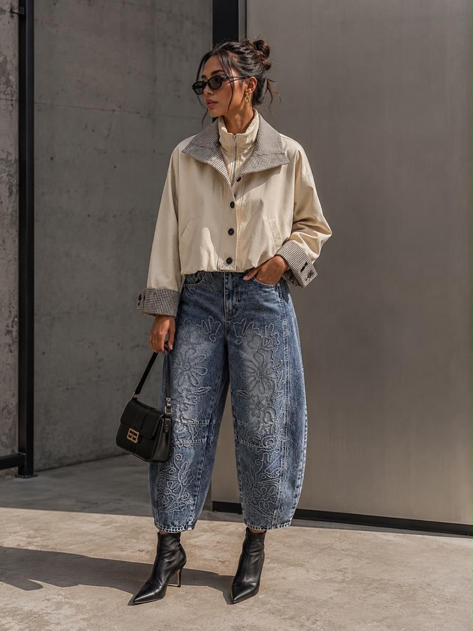 Pantalón de mezclilla de tiro medio-alto